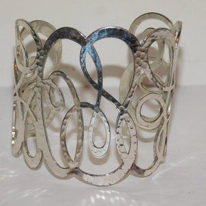 Brighton Silvertone Wide Cuff Bracelet